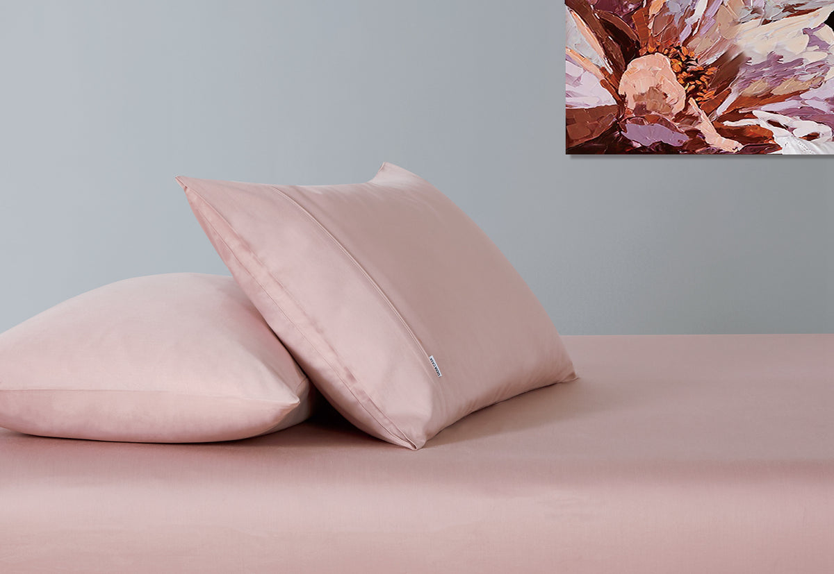 Gioia Casa Bamboo Cotton 3Piece Fitted Sheet Combo Set Pink Gioia